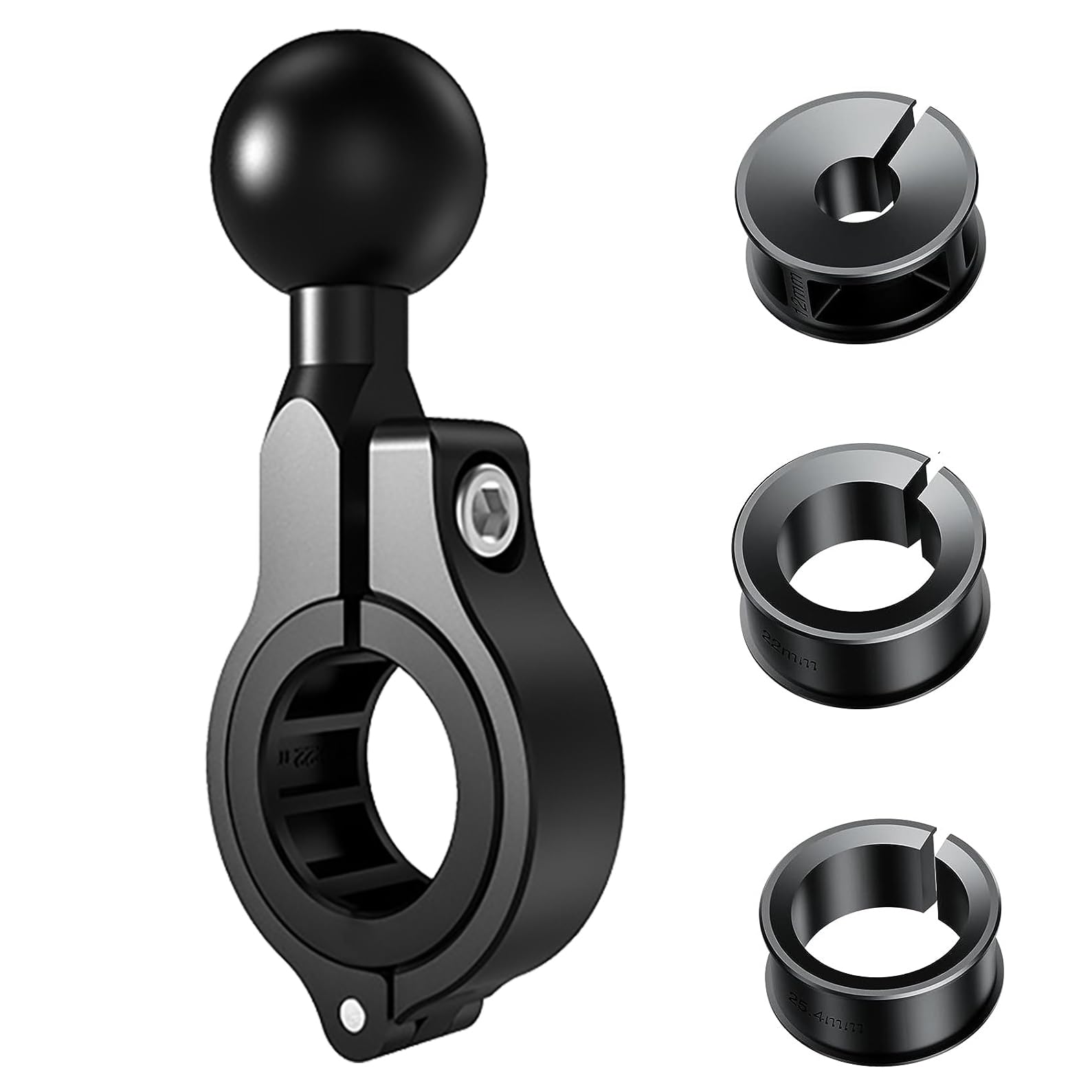 iMESTOU Aluminium 1" Ball Mount Adapter, Fits to Handlebar Diameter 0.86"-1.26" or Rear-View Mirror Pole, Compatible with Ram Phone Mounts with 1 Inch Ball Socket