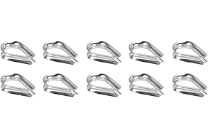 PATIKIL M6 316 Stainless Steel Thimble for 1/4" Dia Wire Rope Cable, 10 Pack 6mm Thimbles Rigging for Lifting Hanging Securin