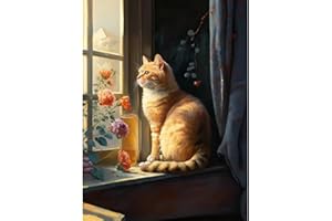 bleihum Cat Diamond Art Kits for Adults- 5D Diamond Painting Kits Cat, Gem Painting Arts Crafts for Adults Full Drill Home Wall Decor Gift(12x16 Inch)