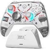 Eelexa Wireless Tri-Mode TMR Controller for PC/Switch/Switch 2/iOS/Android/Steam,Anti-Drift TMR Joysticks, 1000Hz Polling Rate, Hall Effect Triggers, RGB Lighting and Charging Dock