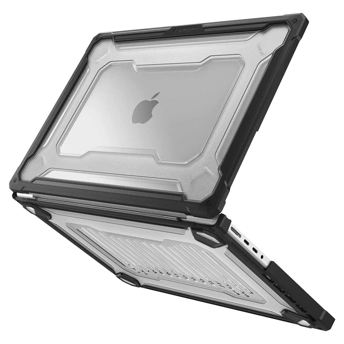 Spigen Rugged Armor Case Compatible with MacBook Pro 14 inch Case M4/ M4 Pro/ M4 Max (2024) M3/M2/M1/Pro/Max (2023-2021) Hard Shell Protective Design - Matte Black