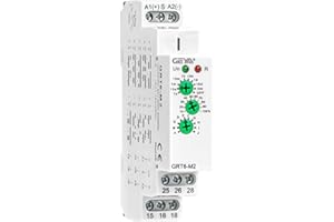 IGEYAPA Multifunction Time Relay 2 Outputs 10A Adjustable Smart Relay 24V Electronic Timer in Din Rail,0.1s-10 Days Wide Range Delay On Off Factory Automation Universal Voltage GRT6 M2 AC DC 240V