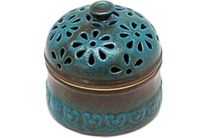 Peacock Blue Garlic Keeper for Counter Ceramic Storage Jar Garlic Holder for Friends Who Like Cooking Garlic Container