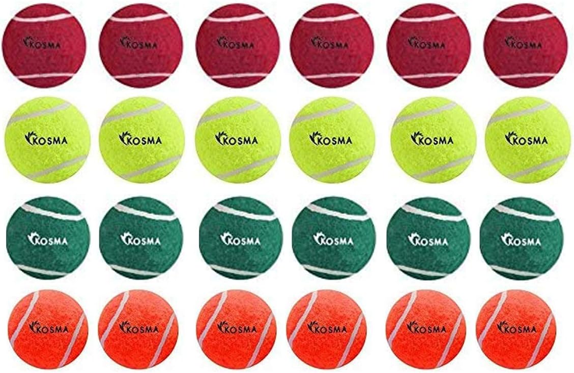 Kosma Pack of 24 Tennis Balls, Red, Orange, Flourescent Yellow, Green - Image 4