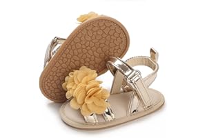 COSANKIM Baby Girl Sandals Rubber Sole Summer Outdoor Infant First Walker Crib Dress Shoes Baby Sandals