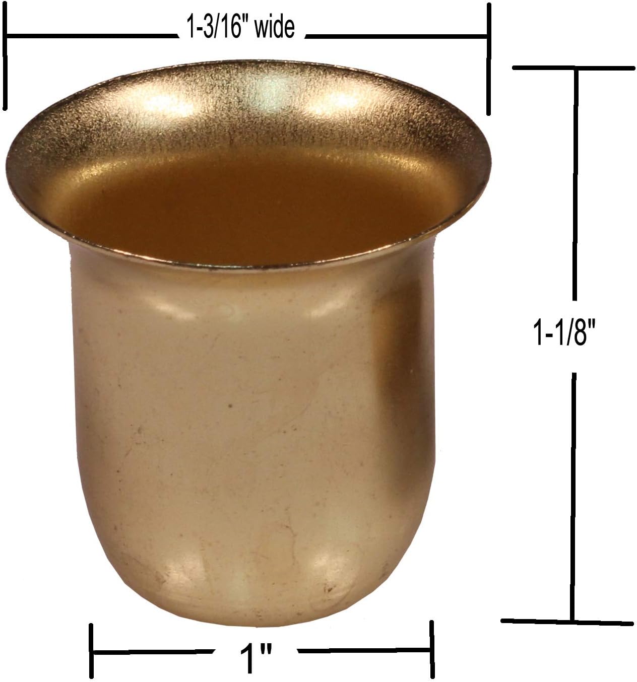 Creative Hobbies Metal Candle Cups fit Standard Tapered Wax Candles or Votive Pegs - Brass Color Finish - for Lamp or Candle Making ~ Pack of 20: Arts, Crafts & Sewing