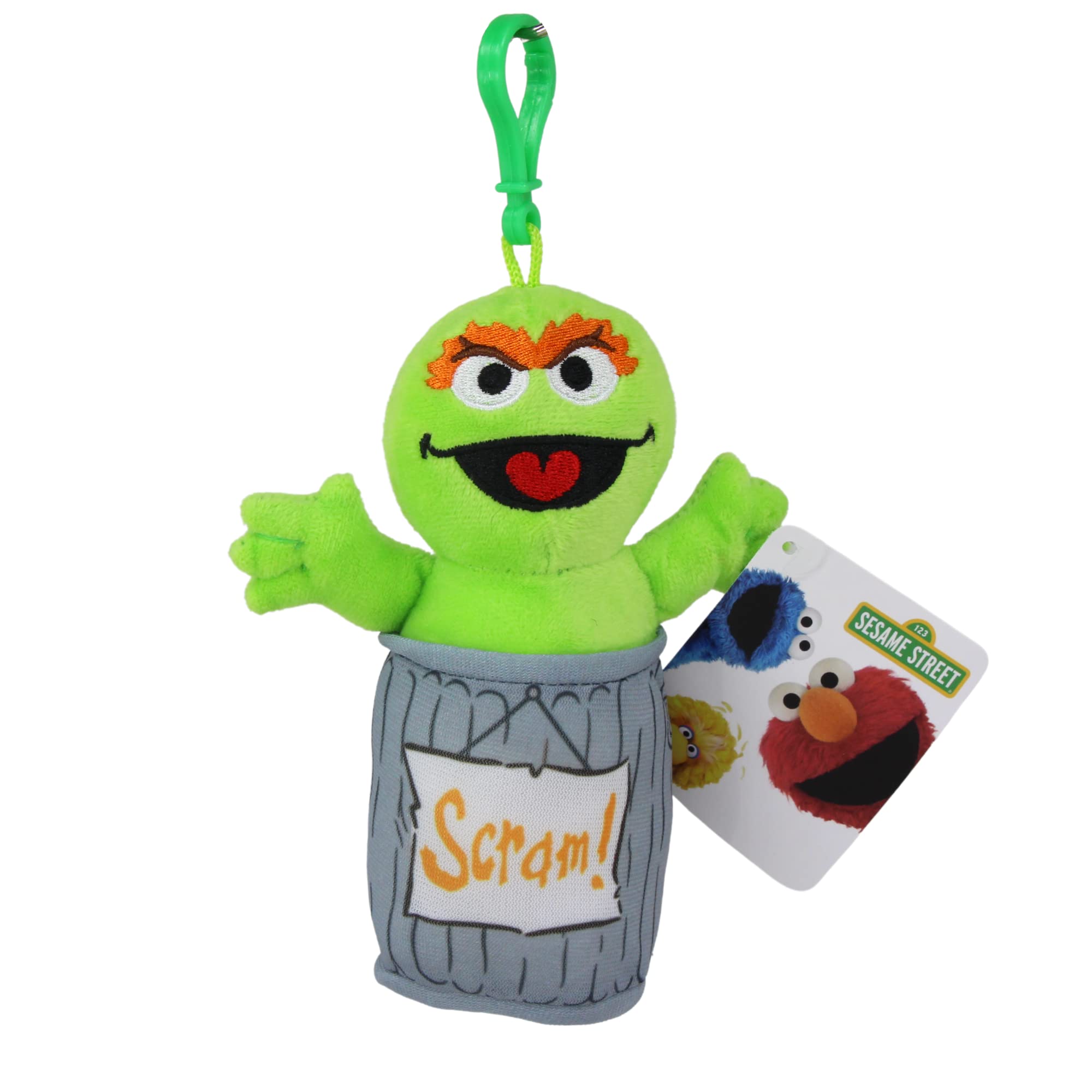Sesame Street - Super Soft Gift Quality Plush Bag Clip/Key Clip 6619 - (6" 15cm Oscar)