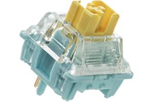 EPOMAKER Sea Salt Silent V3 45gf Mechanical Keyboard Switches Set, 35 Pieces Pre-Lubed Silent Switch with Light Diffuser, 5-P