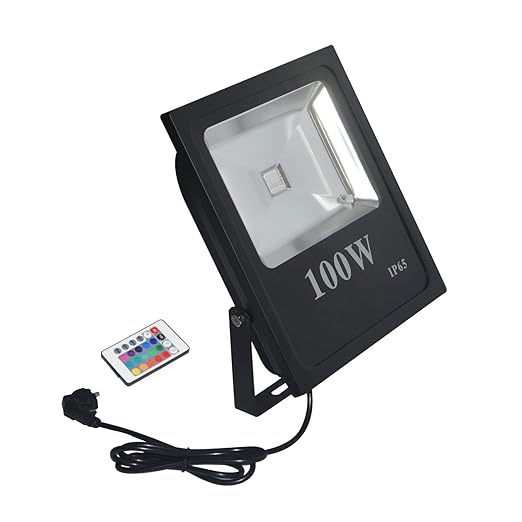 RSN LED 100 W Foco RGB con Mando a distancia exterior Leuchten ...