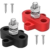 Joinfworld Bus Bar 12V 250A Power Distribution Block Single 5/16" Stud Battery Post Junction Block for Marine Automotive Car Boat Solar System - Positive&amp;Negative