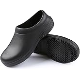 SECHRITE Chef Shoes Women Men Slip Resistant Garden Work Kitchen Shoes Waterproof Non Slip Nursing Clogs Food Service Shoe Black 47