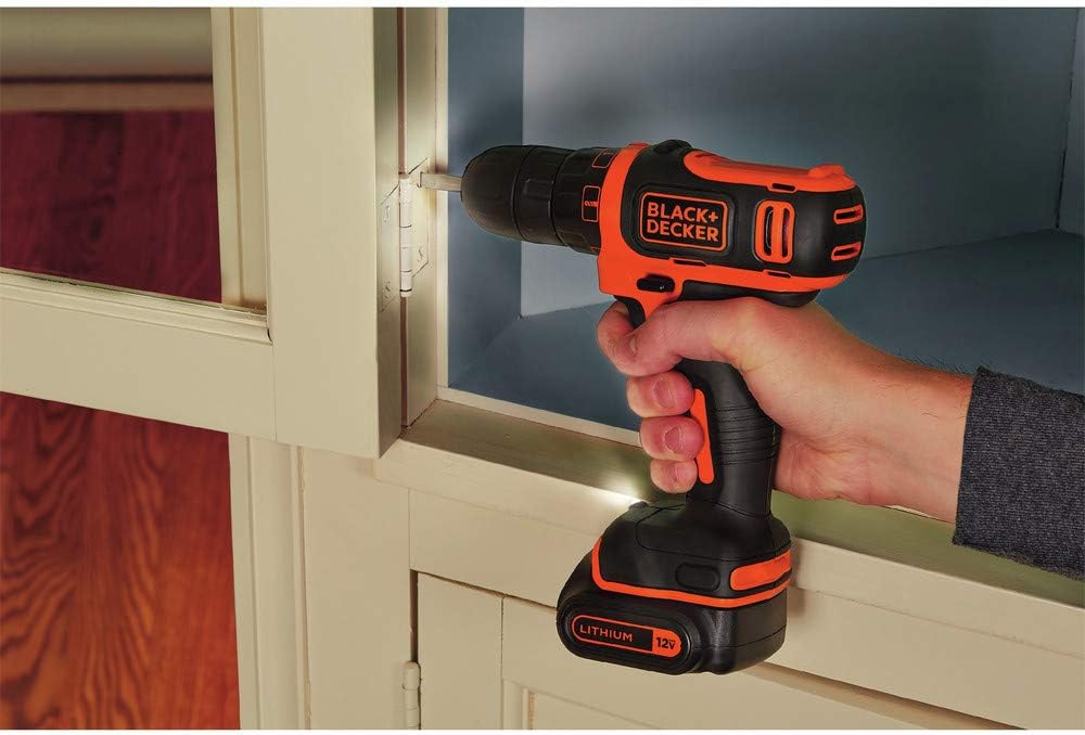 BLACK+DECKER 12V MAX Drill & Home Tool Kit, 60-Piece (BDCDD12PK) - - 