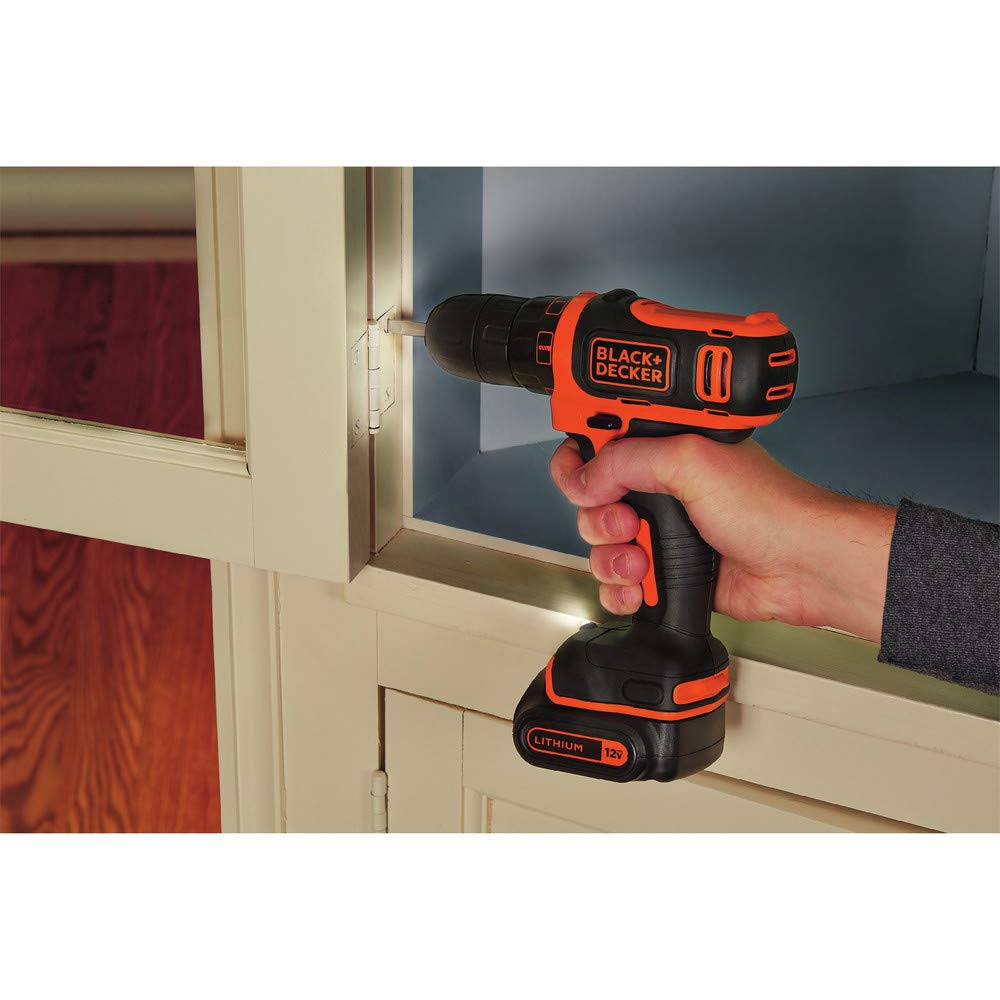 BLACK+DECKER 12V MAX Drill & Home Tool Kit, 60-Piece (BDCDD12PK)