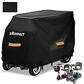 Upgraded Mobility Scooter Storage Cover,SRIMMIT Heavy Duty 420D Oxford Fabric Electric Scooter Cover, Waterproof,Anti-UV,Durable with Waterproof Strip,Reflective Strips,3 Buckles(L49"x 23"x 39"）
