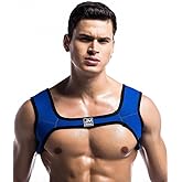 JOCKMAIL Men's Neoprene Harness with Elastic Shoulder Straps - Muscle Chest Harness