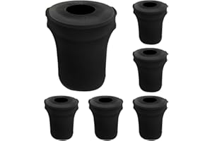 BTSKY 6 Pcs Black Round Trash Can Cover 32 Gallon Stretch Spandex Trash Can Covers Outdoor Decorative Trash Bin Covers for Outside Wedding Parties Commercial Fundraiser Decor