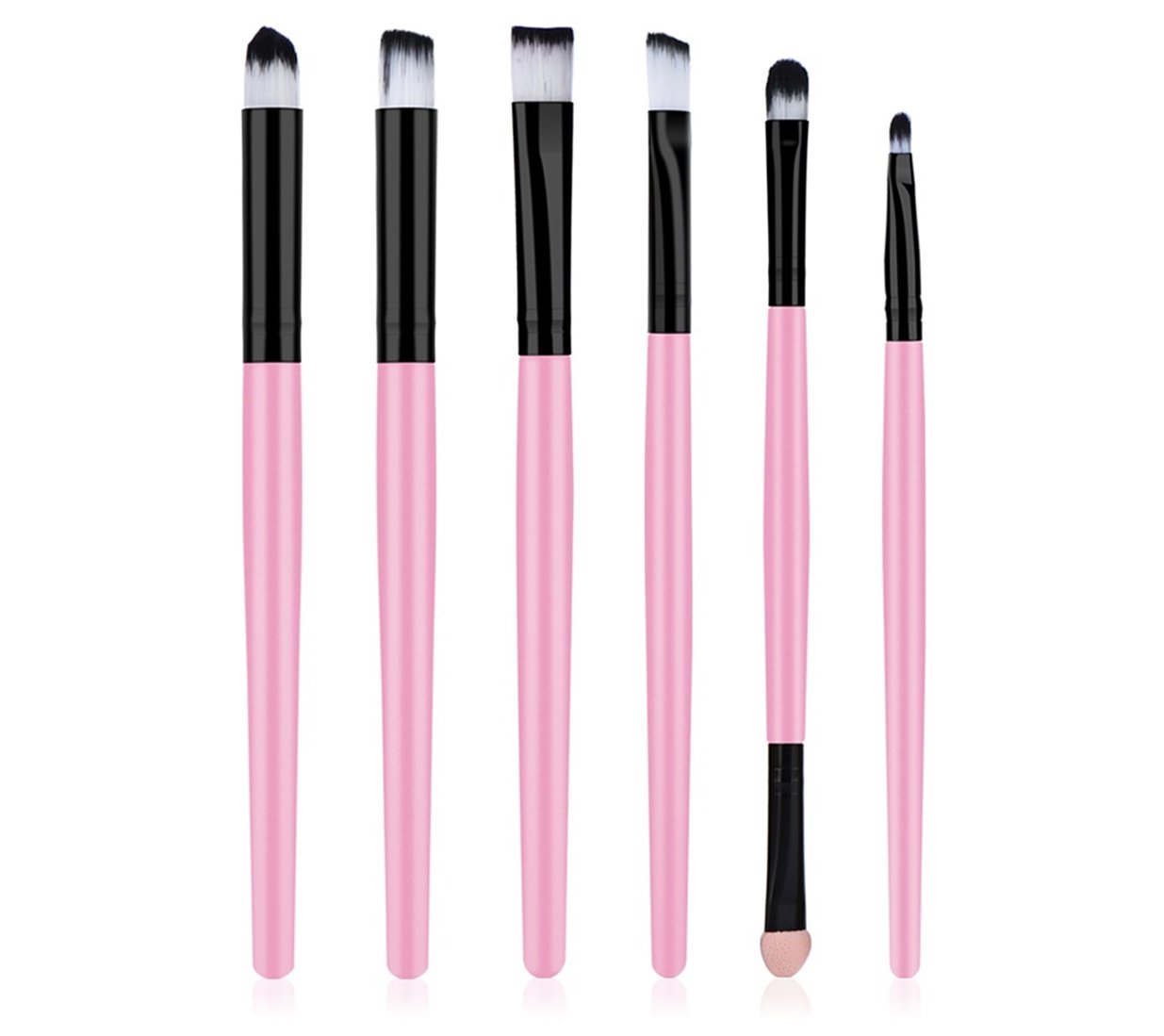 6 Pcs Makeup Brush Set Eye Shadows Eyeliner Cosmetics Tool Foundation Natural Beauty Palettes Eyeshadow Marvelous Popular Eyes Face Colorful Rainbow Hair Highlights Glitter Kids Travel Kit, Type-04