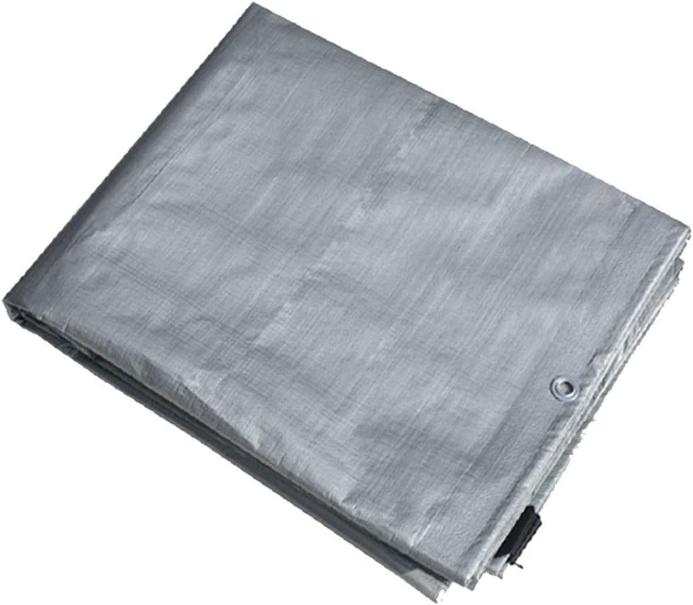 Gartenmöbel Abdeckung,Schutzhülle Abdeckplane 10x16 Mehrzweck-Regenplane Robuste wasserdichte silberne Polyplane mit verstärktem Rand und Ösen, UV-geschützte Überdachung for Anhänger, Wohnmobile, Pool