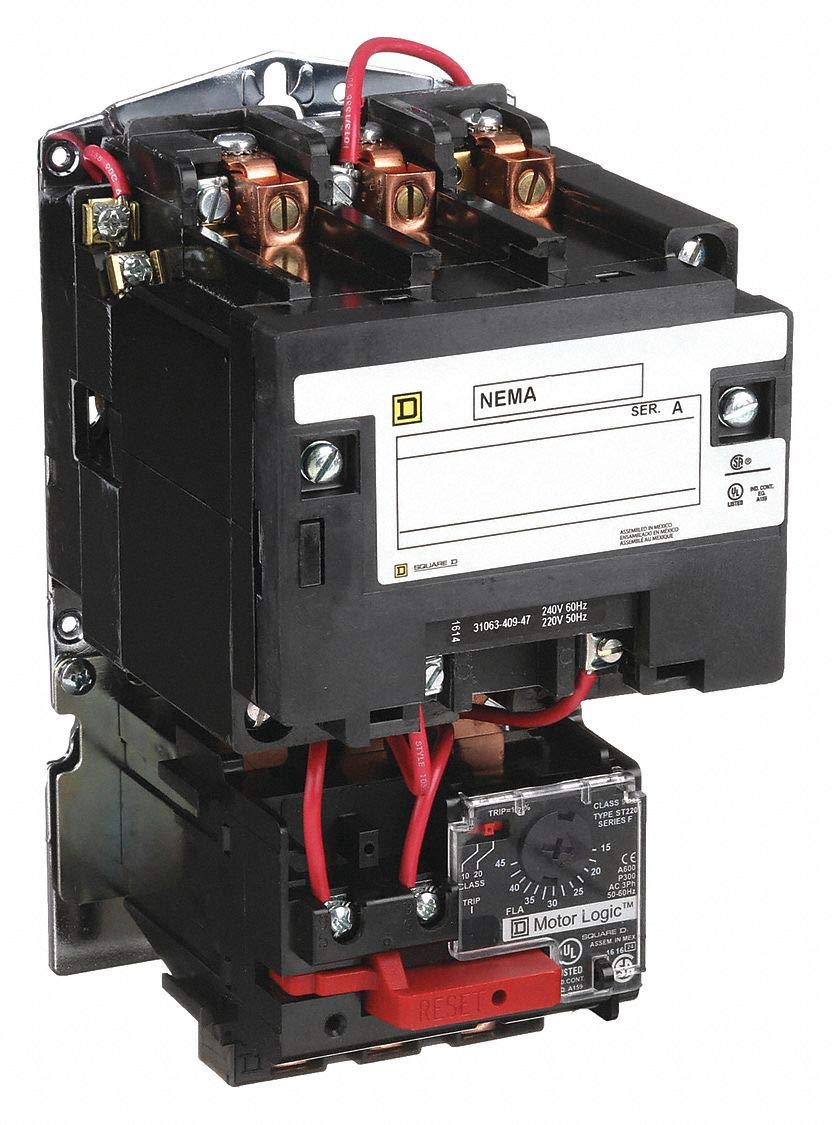 Square D NEMA Motor Starter, 208VAC Coil Volts, Overload Relay