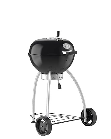 Rösle Holzkohle-Kugelgrill No. 1 Belly F50, Deckelscharnier, Deckelthermometer, Stahl schwarz, 67 x 72 x 106 cm