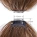 AISI QUEENS Clip in Bangs Real Human Hair Medium Brown Bangs One Piece Clip in Fringe Hair Extensions for Womenthumb 4