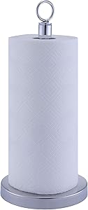 SunnyPoint Heavy Weighted Sturdy Paper Towel Holder Stand Dispenser With Stainless Base Fits Standard And Jumbo Sized Paper Towel, Chrome