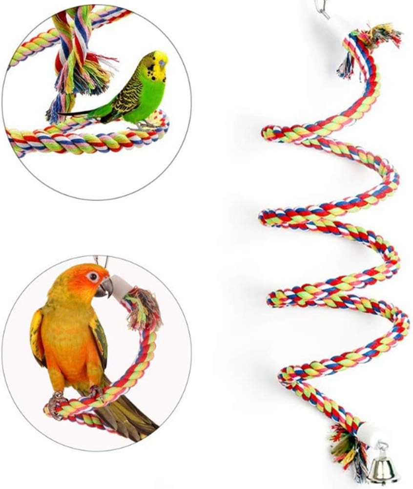 YUIP Rope Bungee BirdToy, Parrot toy rope, Bird Climbing CottonRope,Parrot Cotton Rope Spiral Ladder - Image 3