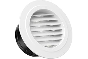 Hon&Guan 6'' Soffit Vent Exhaust Vent, 6 Inch Round Air Vent Dryer Vent Soffit with Built-in a Fly Screen for Bathroom Office Home(150mm）