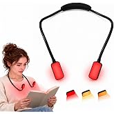 Ultra-Lightweight Neck Reading Light with 660nm Red Light for Night Reading | Rechargeable 360&deg; Flexible Book Light with Red &amp; Warm White Modes for Bed Reading, Travel, Knitting, Crocheting &amp; Crafts