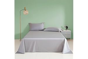 Twin Size Flat Sheet Only, Soft 300 Thread Count 100% Cotton Flat Sheets, Cool & Breathable Bed Sheets, Top Sheet, Flat Sheet