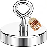DIYMAG Fishing Magnet, 2 Inch 350 Lbs Large Strong Magnets for Lifting | Powerful Magnetic Removal Tool High Power Heavy Duty Pickup for Treasure Hunting Retrieving Items in Lake and Beach