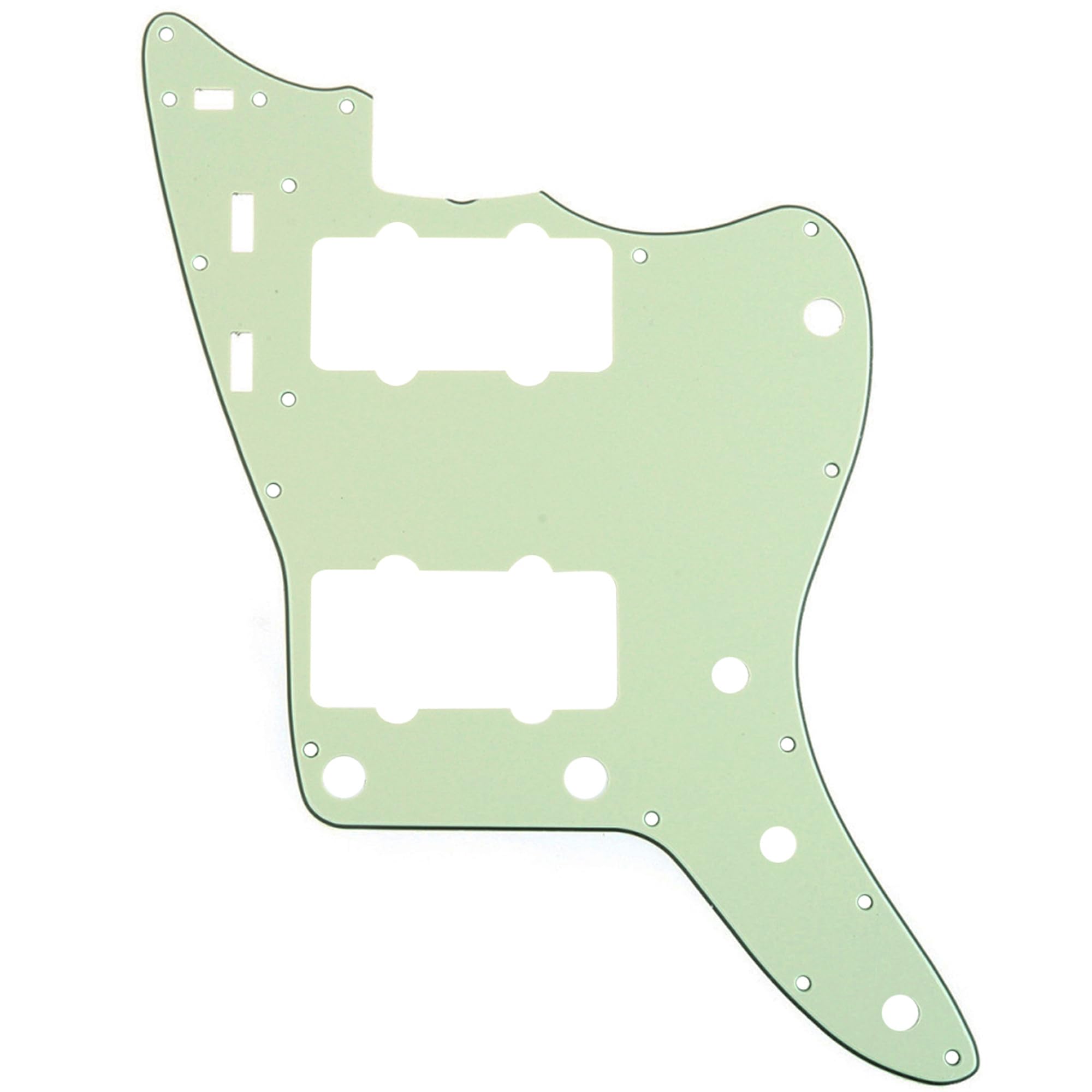 Musiclily Pro 13-Hole 65 60s Vintage Guitar Pickguard for Fender American Jazzmaster, 3Ply Mint Green