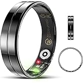 Emerhome Ultra-Thin Smart Ring for Women Men,Sleep Tracker Ring with Heart Rate, Waterproof Fitness Ring for Activity Monitoring/Steps/Calories,No Subscription Fee,for iSO & Android (Black,9#)