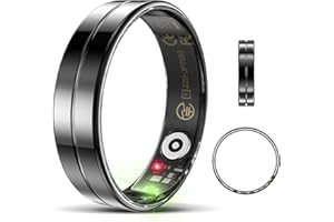 Emerhome Upgrade Smart Health Ring for Women Men,Waterproof Fitness Ring, Fitness Tracker for Activity Monitoring,Sleep Tracker, No Subscription Fee, Smart Ring for iSO & Android (Black,9#)