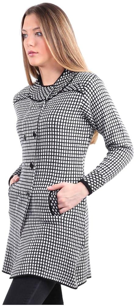 montrex white double breasted coat for women