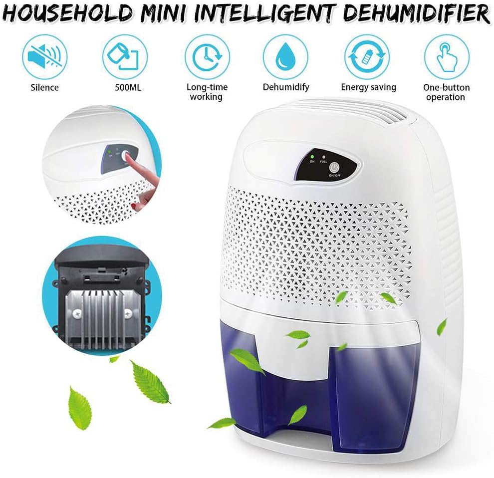 Lzour Mini Dehumidifier, Small and Portable, Suitable for Home, Kitchen, Bedroom, Bathroom, Basement, Caravan, Office, RV, Garage