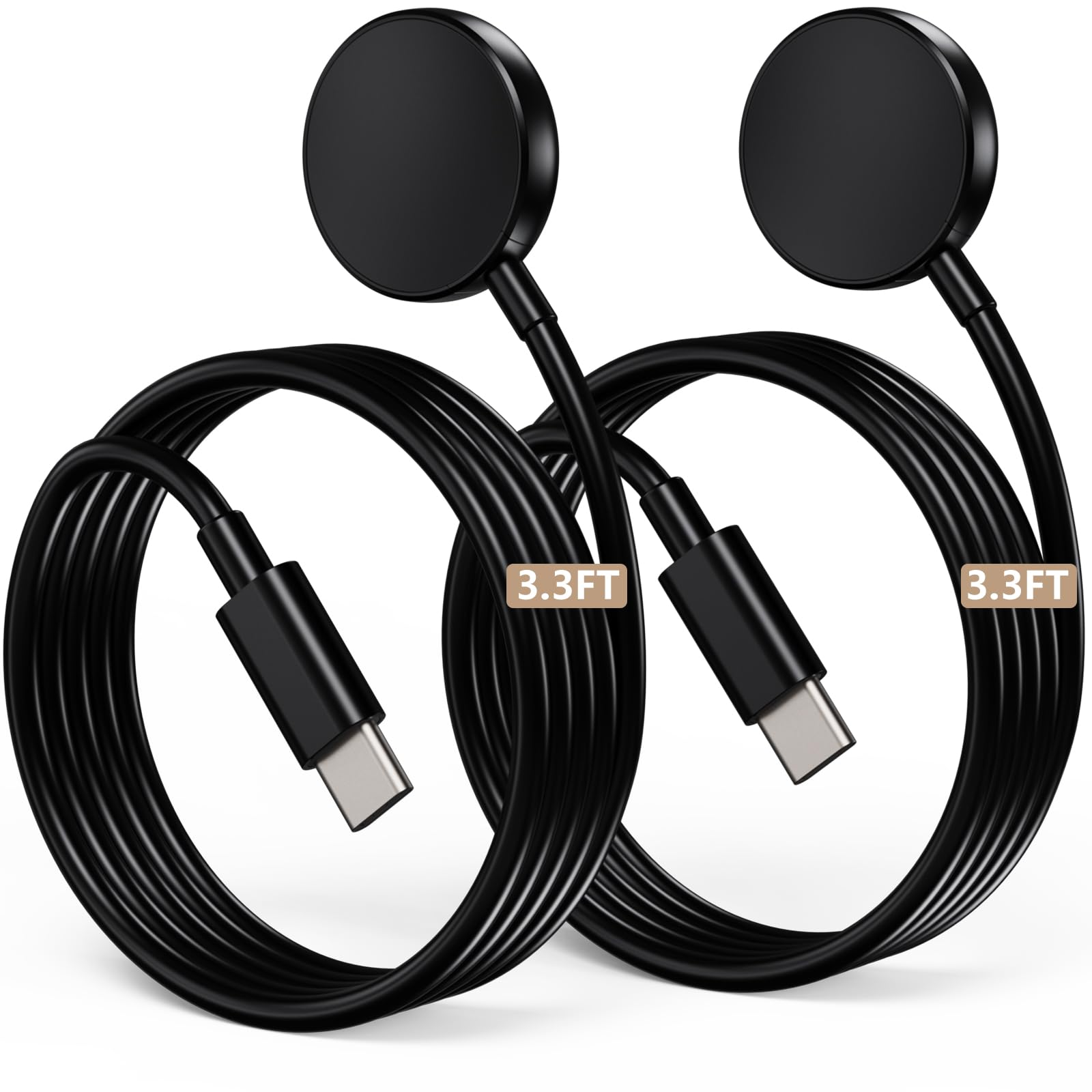 Photo 1 of 2 Pack USB C for Samsung Galaxy Watch Charger Compatible with Watch 8/8 Classic/Ultra/7/6/6 Classic/5/5 Pro/4/4 Classic/3/Active/FE Magnetic Fast Charging Dock Accessories 3.3FT