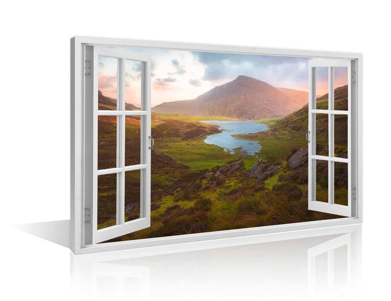 Gyderau Mountains Wall Decor Living Room 1 Piece Snowdonia National Park Wall Decor Living Room Baseball North Wales House Decor Posters and Prints Stretched and Framed Ready to Hang (16''Wx 24''H)