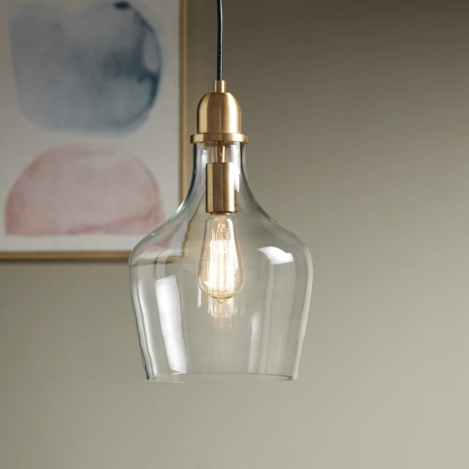 Hampton Hill Auburn Gold Modern Chandeliers Pendant Hanging Lamp Ceiling, Dining Room Lighting Fixtures, 8"x8": Furniture & Decor