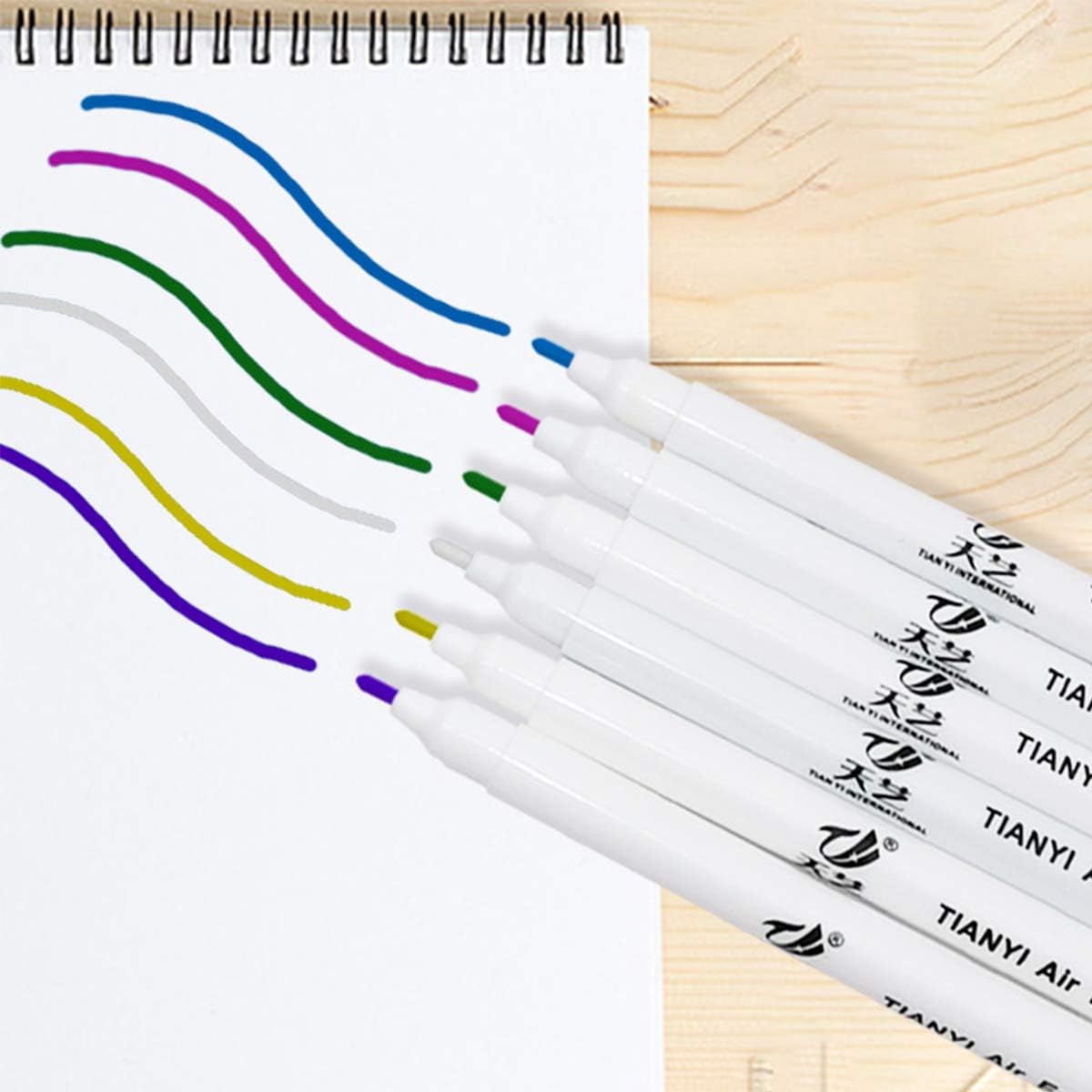 Fabric Marking Pens, 12 Pcs Disappearing Erasable Ink Fabric Marker Pen for Quilting, Dressmaking, Sewing Marking & Tracing Tools (6 Colors)
