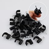 SZCXDKJ 8MM Round Electrical Cable Clips 100 Pcs Black Wire Management view 6