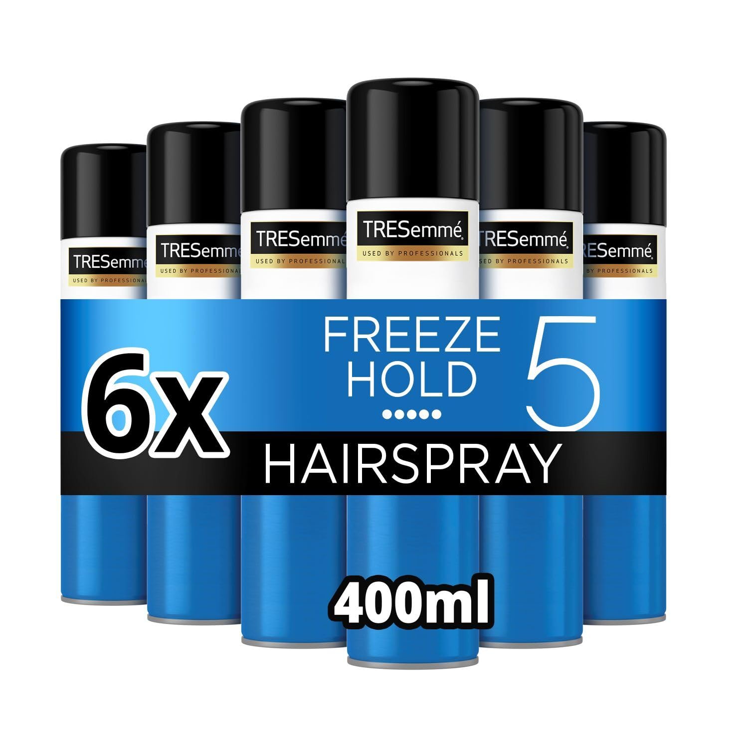 TRESemmé Freeze Hold Hairspray – 24-Hour Frizz Control, Extra Strong Hold & No Sticky Residue or Stiffness – Long-Lasting, Humidity-Resistant Styling for Straight, Curly, or Wavy Hairstyles 400ml