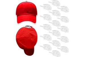 KOVSPO Adhesive Hat Rack for Wall (16-Pack), Hat Hooks for Baseball Caps, Strong Hold hat Wall Organizer, Minimalist Hat Display Rack, Hat Hangers for Wall (White)