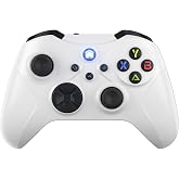 Xexvyrin Wireless for X-Box Controller, Compatible with X-box One X|S, Series PC, Edition Custom Controller 6-Axis Motion Control 3.5mm Audio Jack Dual Vibration Macro Function Turbo（Classic White）