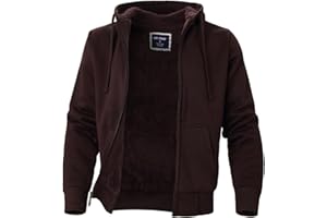 LeeHanTon Heavyweight Hoodies for Men Jackets Comfy Sherpa Lined Zip Up Hoodie Coats with Pockets Outerwear