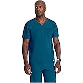 Barco Men's Blue V-Neck Ribbed Scrub Top 5XL
