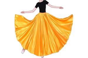 SANCAN Women Long Tulle Retro Maxi Tea Ankle Length Shiny Skirt for Belly Dancing Dance Costume Cosplay Holiday Weekend Party Dinner