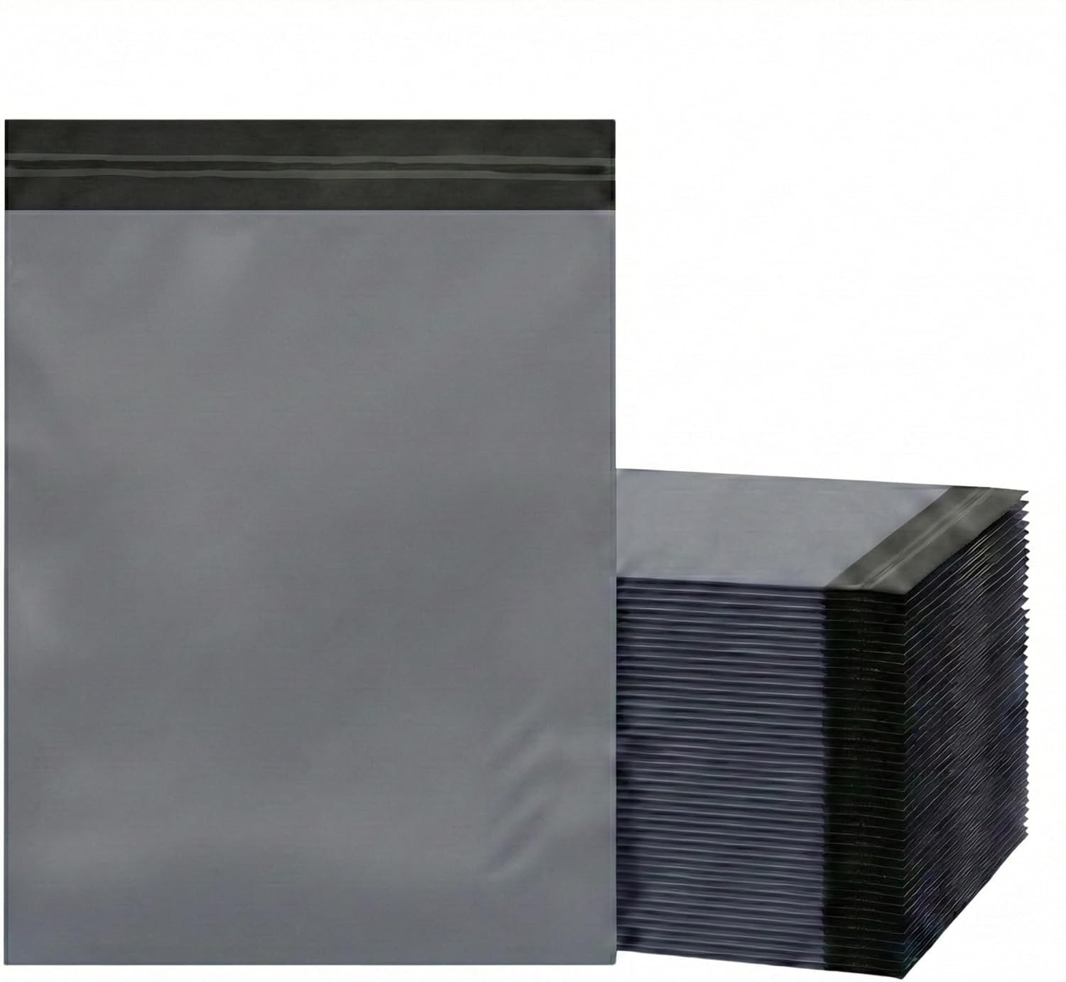 100 Mixed Grey Parcel Bags – Tamper-Proof Self-Seal Mailing & Postage Bag for Shipping, Packaging & Delivery – 4 Assorted Sizes 25 of Each (XS to Large) (Grey, 12x16 Size 100)