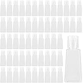 SINJEUN 120 Pieces 1oz/30ml Clear Plastic Empty Bottles with Flip Cap, Empty Squeeze Bottles, Mini PET Clear Refillable Travel Containers for Shampoo, Toners, Lotions, Creams