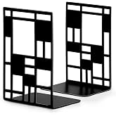 Book Ends,Bookends,Book Ends for Shelves,Bookends for Heavy Books | Book Divider Decorative Holder,Metal Heavy Duty Bookend,Abstract Art Book Stopper Supports for Office,Black 1 Pair